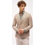 Erkek Bej Slim Fit / Dar Kalıp Geniş Kırlangıç Ceket