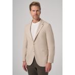 Erkek Bej Trend Slim Fit Mono Yaka Ceket