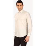 Erkek Bej Uzun Kol Klasik Pamuklu Gömlek - 3XL