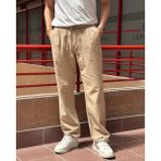 Erkek, Bel Lastikli, Geniş Kesim, Keten Dokuma, Pamuklu, Pileli Pantolon 302 - Bej - XL - Oversize