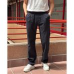 Erkek, Bel Lastikli, Geniş Kesim, Keten Dokuma, Pamuklu, Pileli Pantolon 302 - Lacivert - Oversize - 2XL