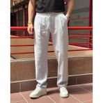 Erkek, Bel Lastikli, Geniş Kesim, Keten Dokuma, Pamuklu, Pileli Pantolon 302 - Mavi - Oversize - XL