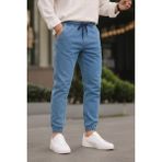 Erkek Beli Lastikli Mavi Kot Jogger Pantolon - 38