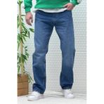 Erkek Beli Lastikli Rahat Kullanım Baggy Kot Pantolon - Mavi - 36