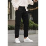 Erkek Beli Lastikli Siyah Kot Jogger Pantolon - 38