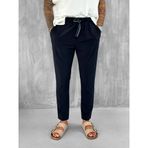Erkek Beli Lastikli Tecno Kumaş Slim Fit Pantolon Lacivert