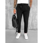 Erkek Beli Lastikli Tecno Kumaş Slim Fit Pantolon Siyah