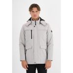 Erkek Beyaz %100 Su ve Rüzgar Geçirmez Kürklü Çıkartılabilir Kapüşonlu Mont&kaban