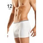Erkek Beyaz 12'Li Paket Likralı Boxer ELF568BER109712
