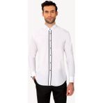 Erkek Beyaz Ata Yaka Slim Fit Biyeli Gömlek - 2XL