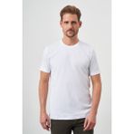 Erkek Beyaz Basic Bisiklet Yaka Dynamic Fit Rahat Kesim T-Shirt - 2XL