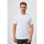 Erkek Beyaz Basic Bisiklet Yaka Dynamic Fit Rahat Kesim T-Shirt