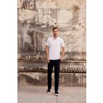 Erkek Beyaz Basic Düz %100 Pamuk Slim Fit Dar Kesim Kısa Kollu Polo Yaka Tişört