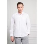 Erkek Beyaz Basic Regular Fit Sert Yaka Cepli Gömlek - 2XL