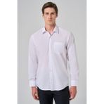 Erkek Beyaz Basic Regular Fit Sert Yaka Cepli Gömlek - XL