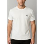 Erkek Beyaz Bisiklet Yaka Regular Fit Basic Tişört C1T0N2O2 - 2XL