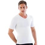 Erkek Beyaz Dikişsiz İz Yapmayan Yarım Kollu Korse Atlet, 2XL, B1010MI-19804IGP270942