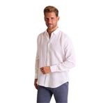 Erkek Beyaz Düz Regular Fit Keten Gömlek