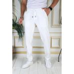 Erkek Beyaz Italyan Kesim Esnek Slim Fit Likralı Lastikli Şık Koton Kumaş Pantolon Okul Hemşire - 38