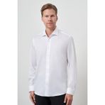 Erkek Beyaz Pamuk Trend Slim Fit Dar Kesim Non Iron Gömlek - 2XL