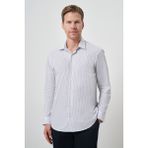 Erkek Beyaz Pamuk Trend Slim Fit Sert Yaka Gömlek - XL