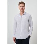 Erkek Beyaz Pamuk Trend Slim Fit Sert Yaka Gömlek