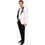 Erkek Beyaz Şal Yaka Slim Fit Damatlık - 56 / 6 - 6 Drop