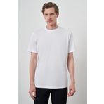 Erkek Beyaz Trend Bisiklet Yaka T-Shirt