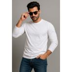 Erkek Bisiklet Yaka Beyaz Body %100 Pamuk Uzun Kollu Tişört Erkek Düz T-Shirt - 0 Siyah - 2XL
