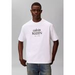 Erkek Bisiklet Yaka Calvin Klein Yazı Desenli Kısa Kollu Beyaz T-Shirt LV04RF818G-YAF - XL