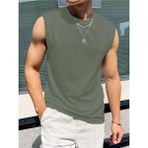 Erkek Bisiklet Yaka Etek Ve Kol Bitimi Dökümlü Süprem T-Shirt - XL - Haki