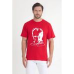 Erkek Bisiklet Yaka Kısa Kollu Atatürk Baskılı %100 Pamuk T-Shirt - Kırmızı - Beyaz - 2XL