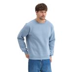 Erkek Bisiklet Yaka Oversize Sweatshirt Pamuklu Basic 3 İplik Şardonlu (Mavi, M)