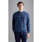 Erkek Bisiklet Yaka Regular Fit Baskılı Pamuklu Uzun Kollu Mavi Sweatshirt 14311858-050