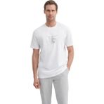 Erkek Bisiklet Yaka Regular Fit Pamuklu Baskılı Tişört 4160 - Beyaz - 2XL