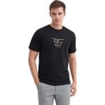 Erkek Bisiklet Yaka Regular Fit Pamuklu Baskılı Tişört 4160 - Taba - 2XL