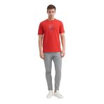 Erkek Bisiklet Yaka Regular Fit Pamuklu Desenli Tişört 4188 (KİRMİZİ, S)