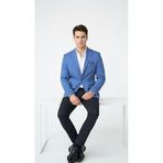 Erkek Blazer Ceket – İtalyan Kesim Ceket, Slim Fit Tek Düğmeli, Çift Yırtmaçlı Tam Astarlı Şık Klasik Model (İndigo, 58)