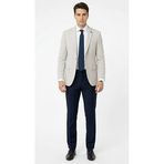Erkek Blazer Ceket – İtalyan Kesim Ceket, Slim Fit Tek Düğmeli, Çift Yırtmaçlı Tam Astarlı Şık Klasik Model (Taş Rengi, 54)