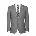 Erkek Blazer Ceket, Notch Yaka, Cep Detaylı, Slim Fit Kesim (GRİ, 54)