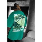 Erkek Bntn Yeşil Bonsai Oversize Fit Bol Geniş Kalıp Salaş Kesim T-Shirt - Benetton Yeşili - XL