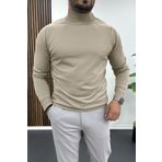 Erkek Boğazlı Kazak Bej Edw204