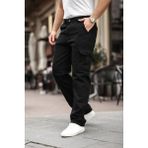 Erkek Bol Paça Kargo Cepli Siyah Baggy Pantolon - 33