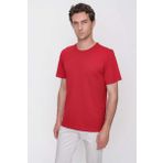 Erkek Bordo Basic Düz %100 Pamuk Bisiklet Yaka Slim Fit Dar Kesim Kısa Kollu Tişört