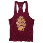 Erkek Bordo Baskılı Fitness Gym Tank Sporcu Atleti