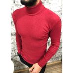 Erkek Bordo Boğazlı Balıkçı Yaka Kazak - XL