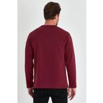 Erkek Bordo Çift Bisiklet Yaka Standart Rahat Kesim Sweatshirt Mtlce68-bordo