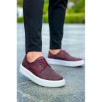 Erkek Bordo Desenli Bağcıklı Casual Günlük Ayakkabı - 149 - Cbt Changer Over