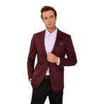 Erkek Bordo Desenli Spor Yünlü Ceket