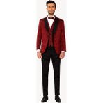 Erkek Bordo Kırlangıç Yaka Yelekli Slim Fit Desenli Damatlık - 54 / 6 - 6 Drop